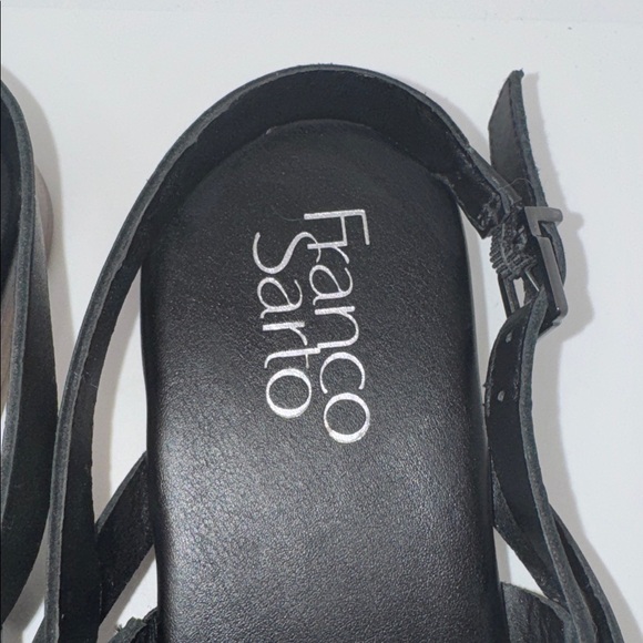Franco Sarto Gilligan Black Strappy Leather Sandals Women’s 6.5 - Picture 4 of 9